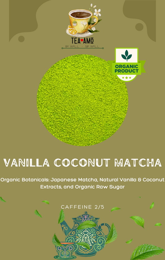 Tea Amo Wellness: Vanilla Coconut Matcha (Organic)